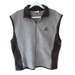 Fila Vintage 90s Charcoal and Light Gray Vest Unisex Size M Cozy Outerwear